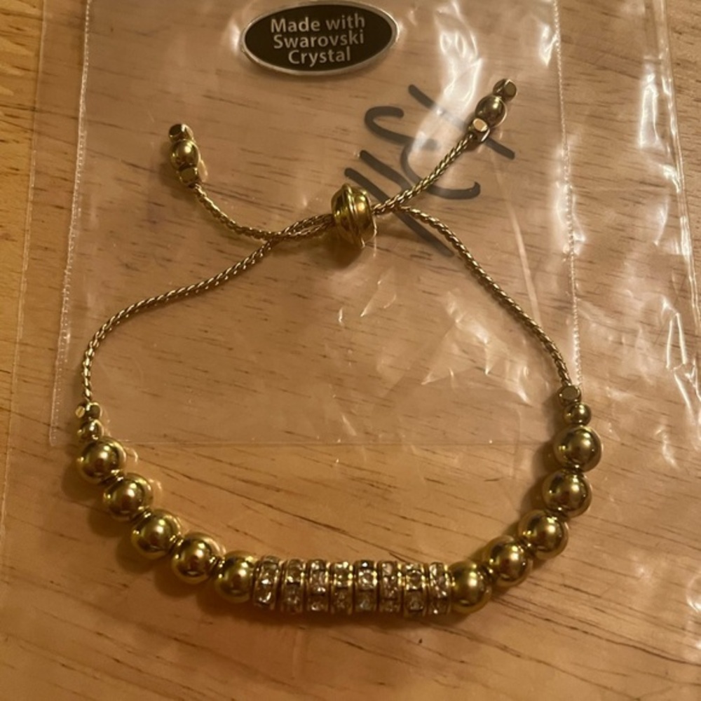 Swarovski Crystal Gold Beaded Bracelet NWOT